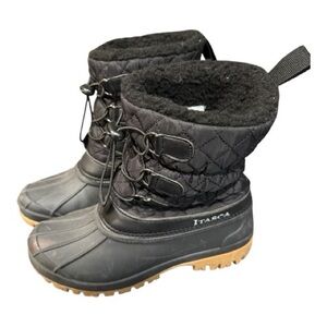 ITASCA Fur Lined Snow Boots Water Proof Quilted Size 10 Gray‎ Brown Womens